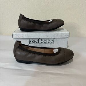 Josef Seibel Pippa 07 brown genuine leather ballet flat EU36 is US 5/5.5